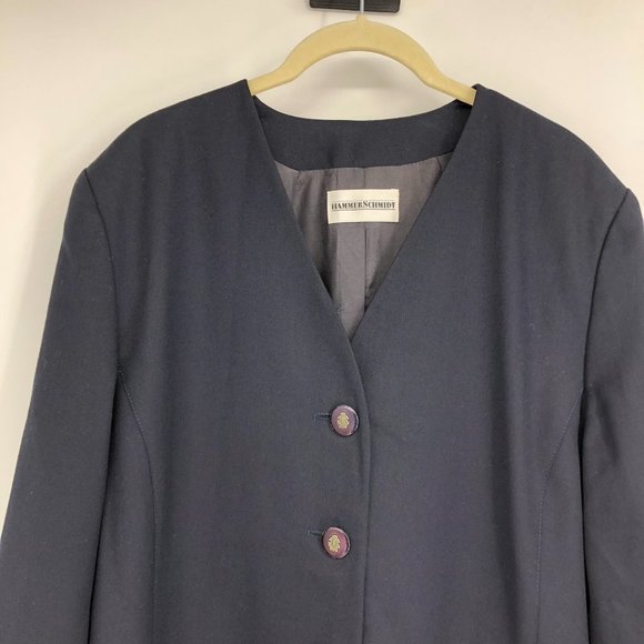 Hammer Schmidt Vintage Navy Button Up Blazer Wool size 40 = L - Picture 3 of 15